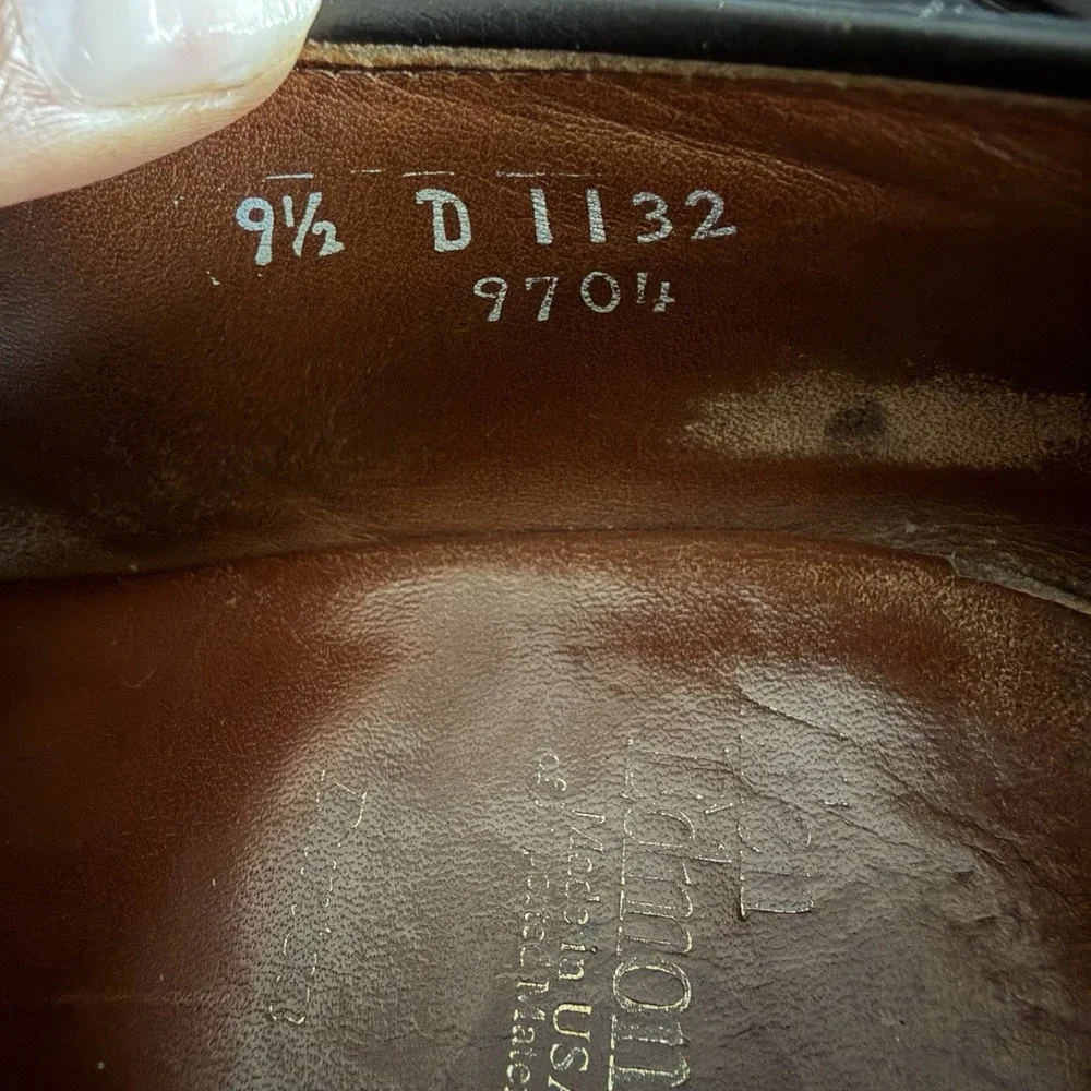 Allen Edmonds Burton Oxford‎ Mens Sz 9.5 D Brown Made In USA Leather Dress Shoes